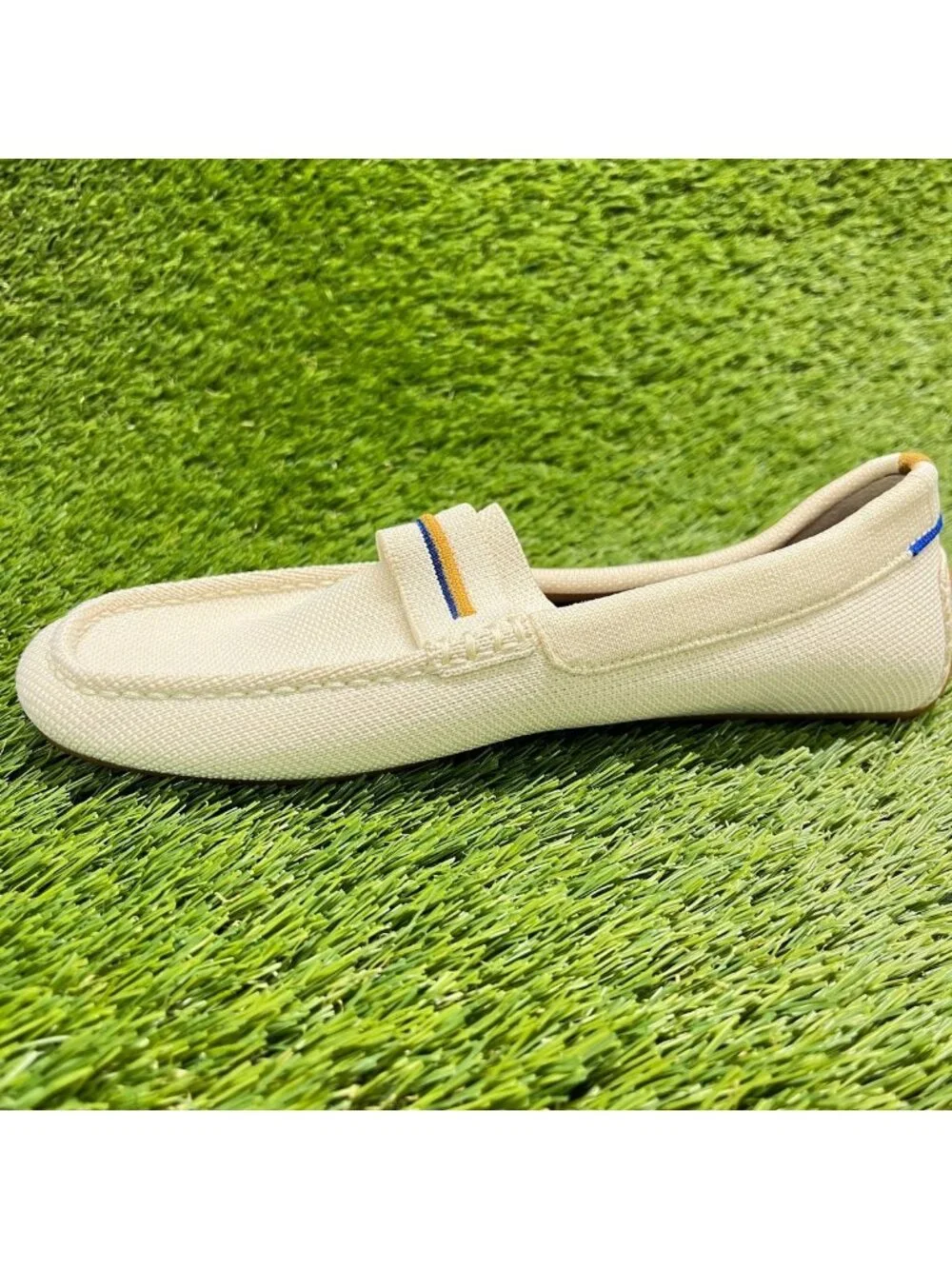 Rothy's The Driver Womens Size 7.5 Beige Casual Walking Slip-On Loafers Shoes
